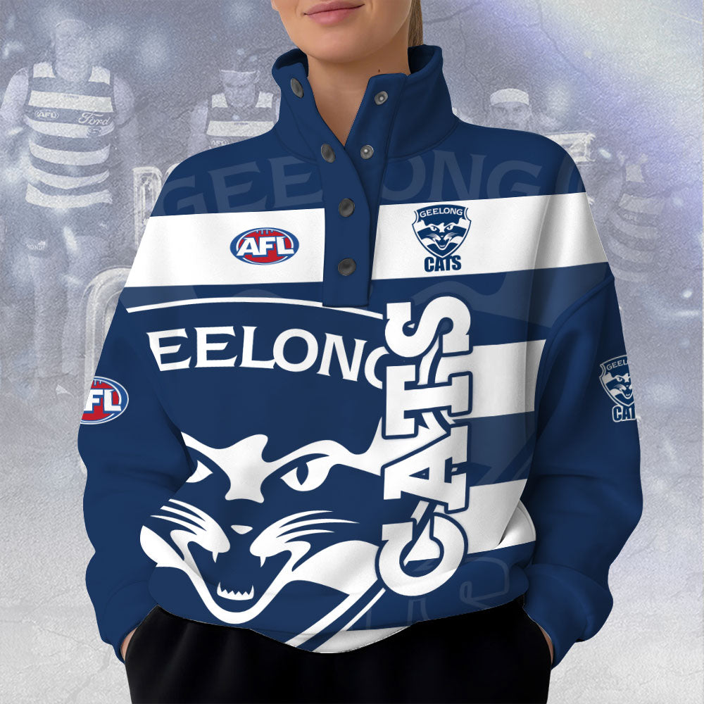 Geelong FC 3D Snap Button Collar Sweatshirt – TANTN16492