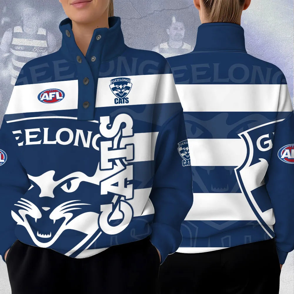 Geelong FC 3D Snap Button Collar Sweatshirt – TANTN16492