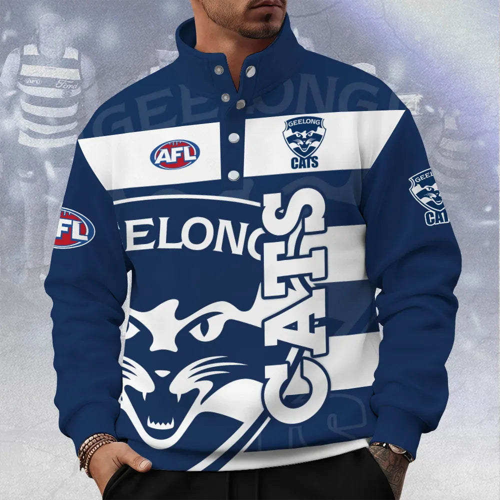 Geelong FC 3D Snap Button Collar Sweatshirt – TANTN16492