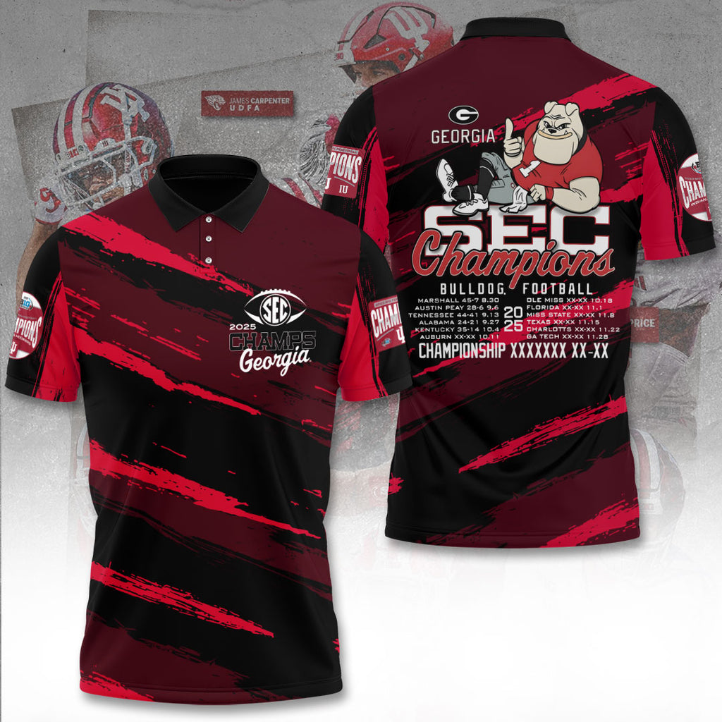 Georgia Bulldogs Football 2025 SEC Football Champions 3D Apparel – TANTN19279