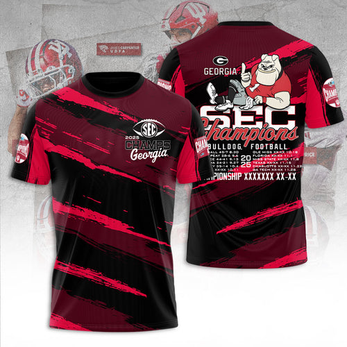 Georgia Bulldogs Football 2025 SEC Football Champions 3D Apparel – TANTN19279