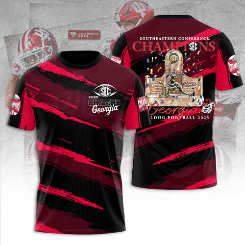 Georgia Bulldogs Football 2025 SEC Football Champions 3D Apparel – TANTN19281