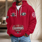 Georgia Bulldogs Football 2025 SEC Champions 3D Unisex Waffle Hoodie – HOATT15027