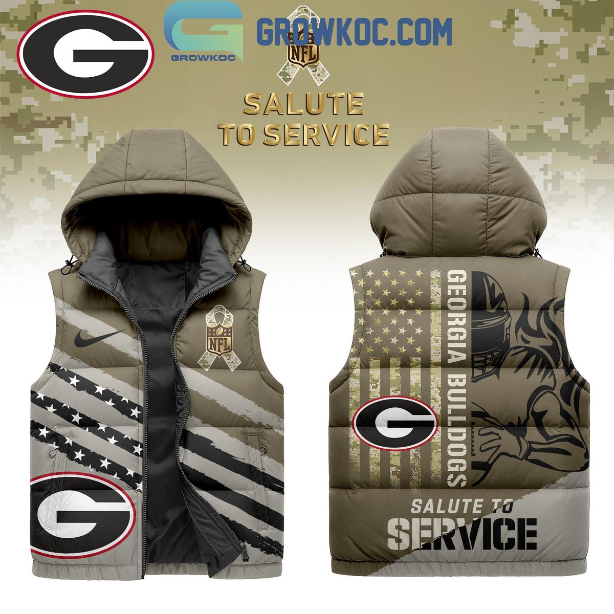 Georgia Bulldogs Salute To Service Sleeveless Puffer Jacket