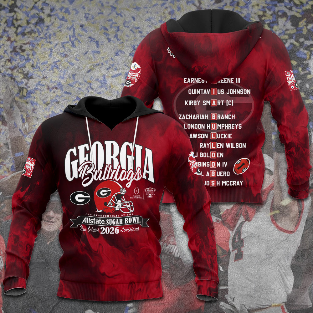 Georgia Bulldogs Football 2025 SEC Football Champions 3D Apparel – TANTN19283
