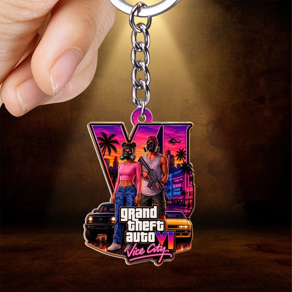 Grand Theft Auto VI Custom Shape 2-sided Keychain – HOATT20453