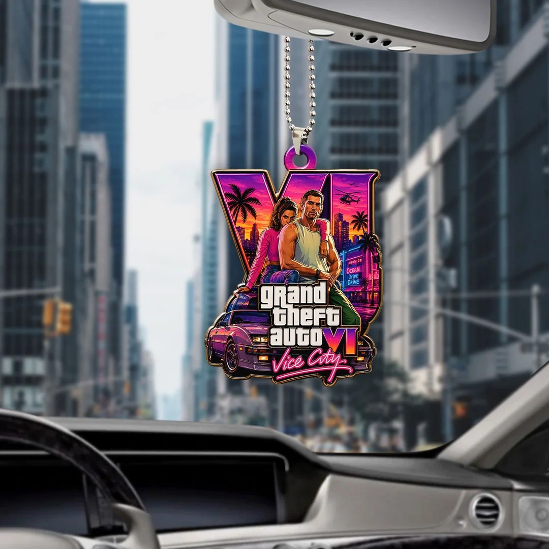 Grand Theft Auto VI Custom shape 2-sided Acrylic Car Ornament – HOATT20352