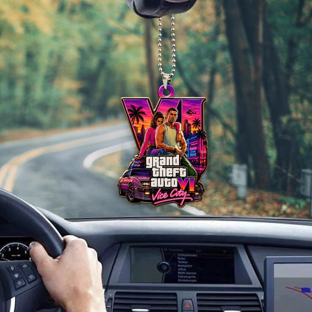 Grand Theft Auto VI Custom shape 2-sided Acrylic Car Ornament – HOATT20352