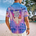 Grand Theft Auto VI Short Sleeve Button-Down Shirt – HOATT19559