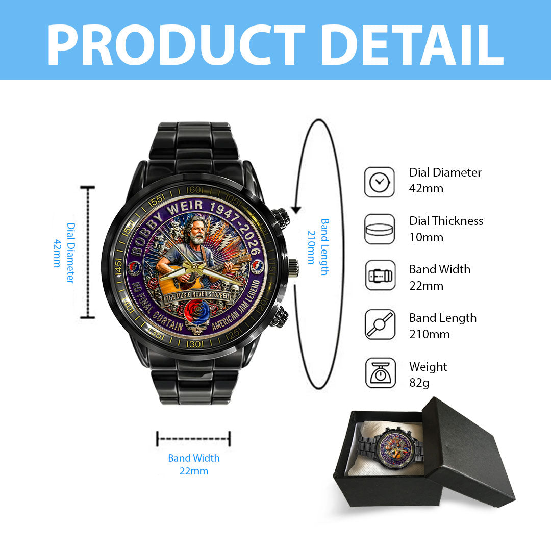 Grateful Dead x Bob Weir Black Stainless Steel Watch – HOATT15722