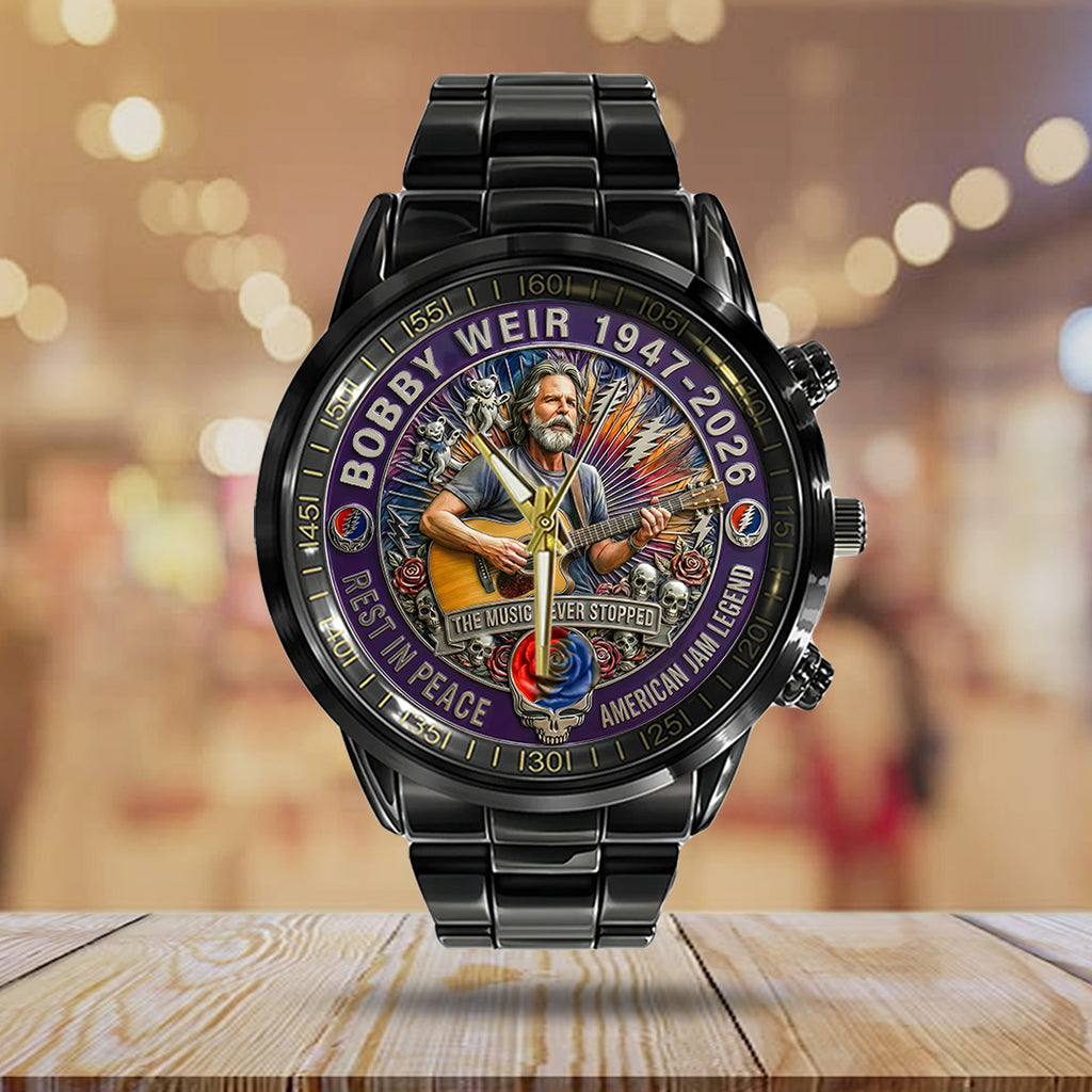 Grateful Dead x Bob Weir Black Stainless Steel Watch – MAITM14477