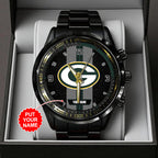 Personalized Green Bay Packers Black Stainless Steel Watch – TANTN16015