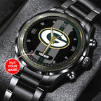 Personalized Green Bay Packers Black Stainless Steel Watch – TANTN16015