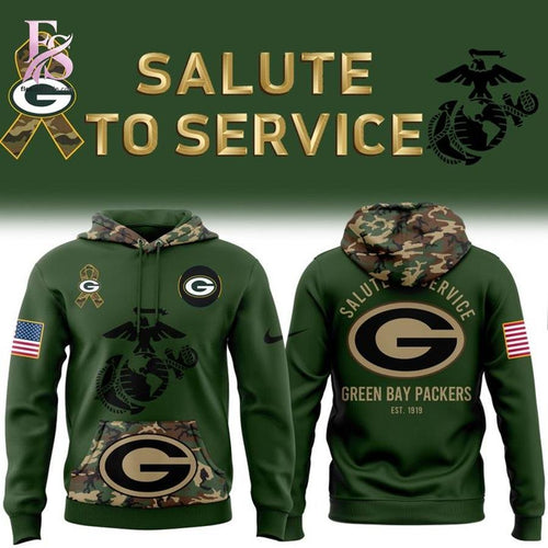 Green Bay Packers 2025 NFL Salute to Service Marines Hoodie