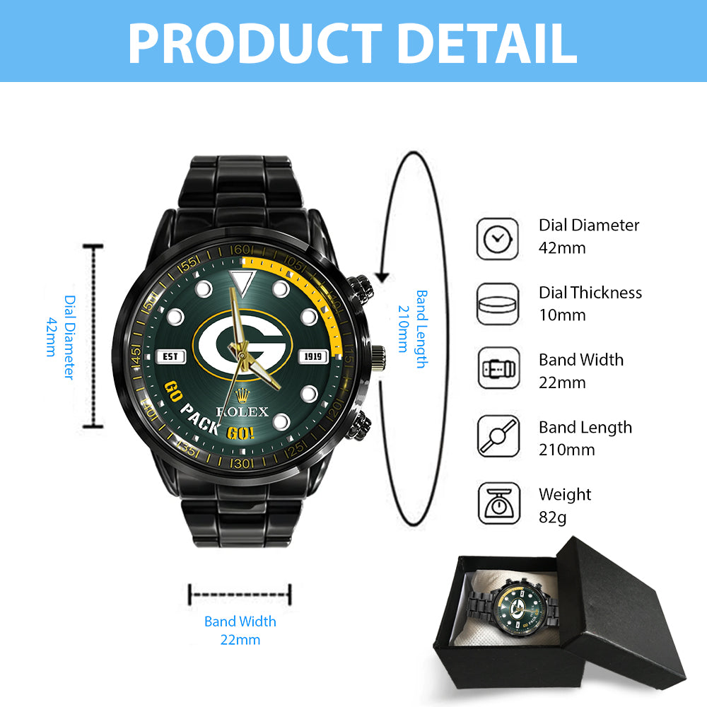 Green Bay Packers x Rolex Black Stainless Steel Watch – MAITM 10794
