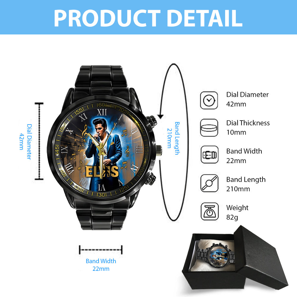 Elvis Presley Black Stainless Steel Watch – HOATT 5760