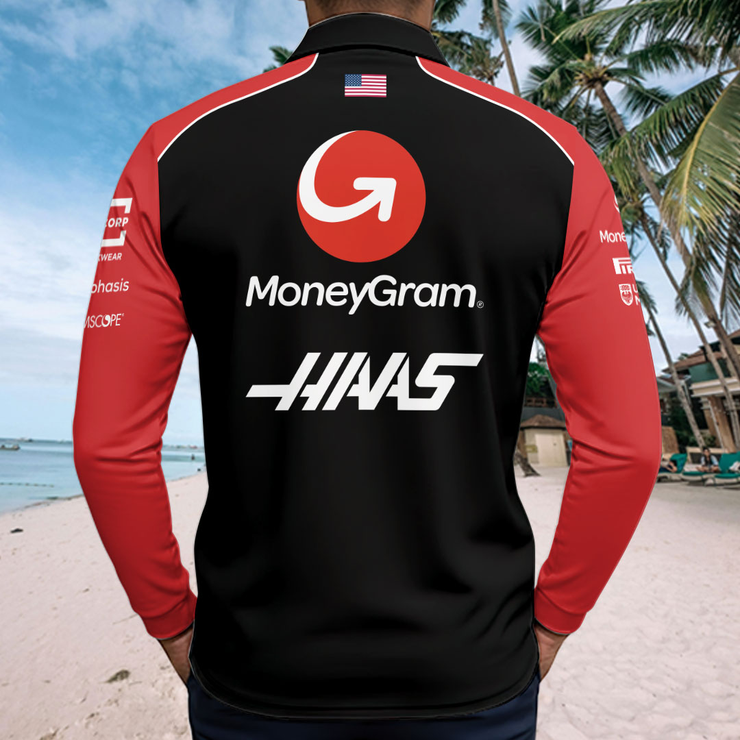 Haas F1 Moneygram 2025 Team Zip Polo Shirt – GNE4828