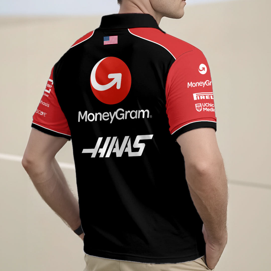 Haas F1 Moneygram 2025 Team Zip Polo Shirt – GNE4828