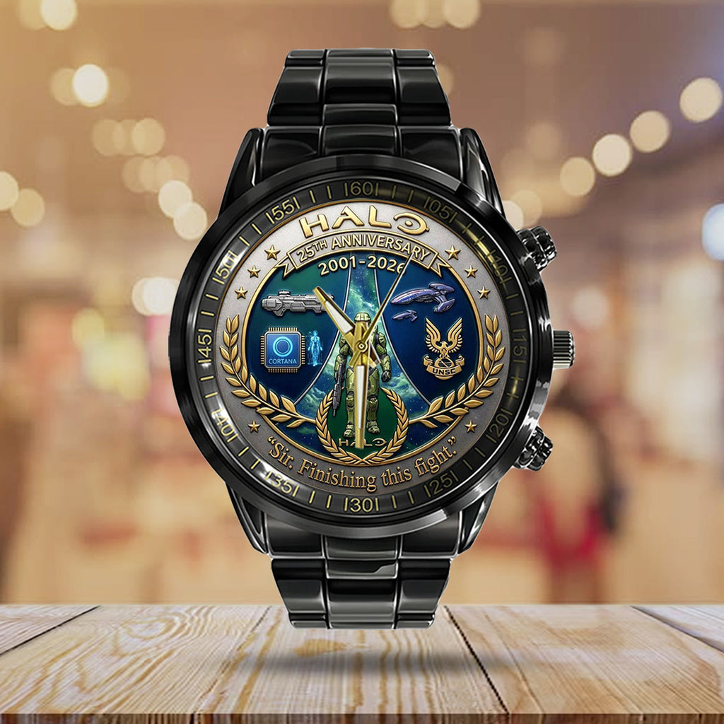 Halo 25th Anniversary Black Stainless Steel Watch – TANTN21699