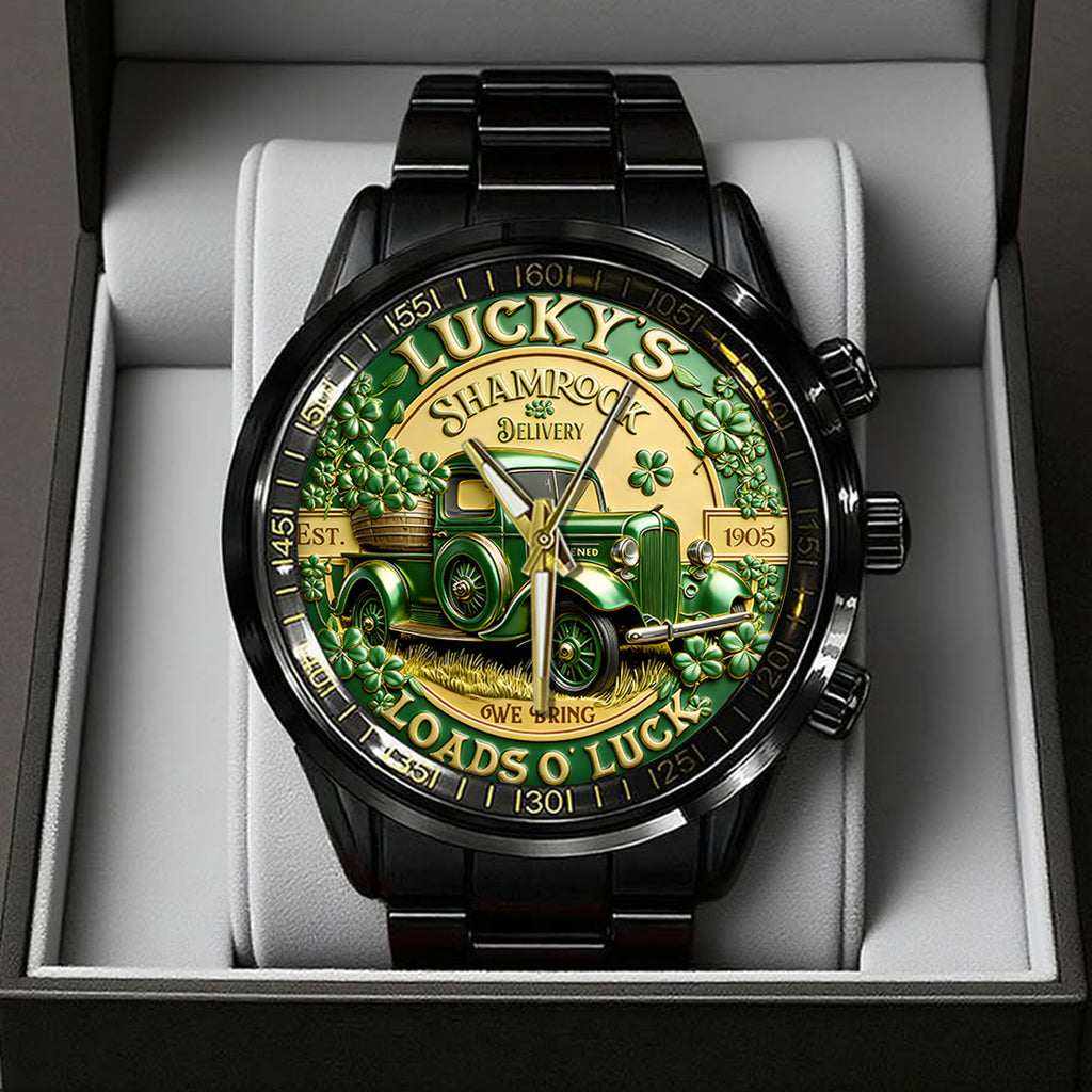 Happy St. Patrick's Day Black Stainless Steel Watch – TANTN20186