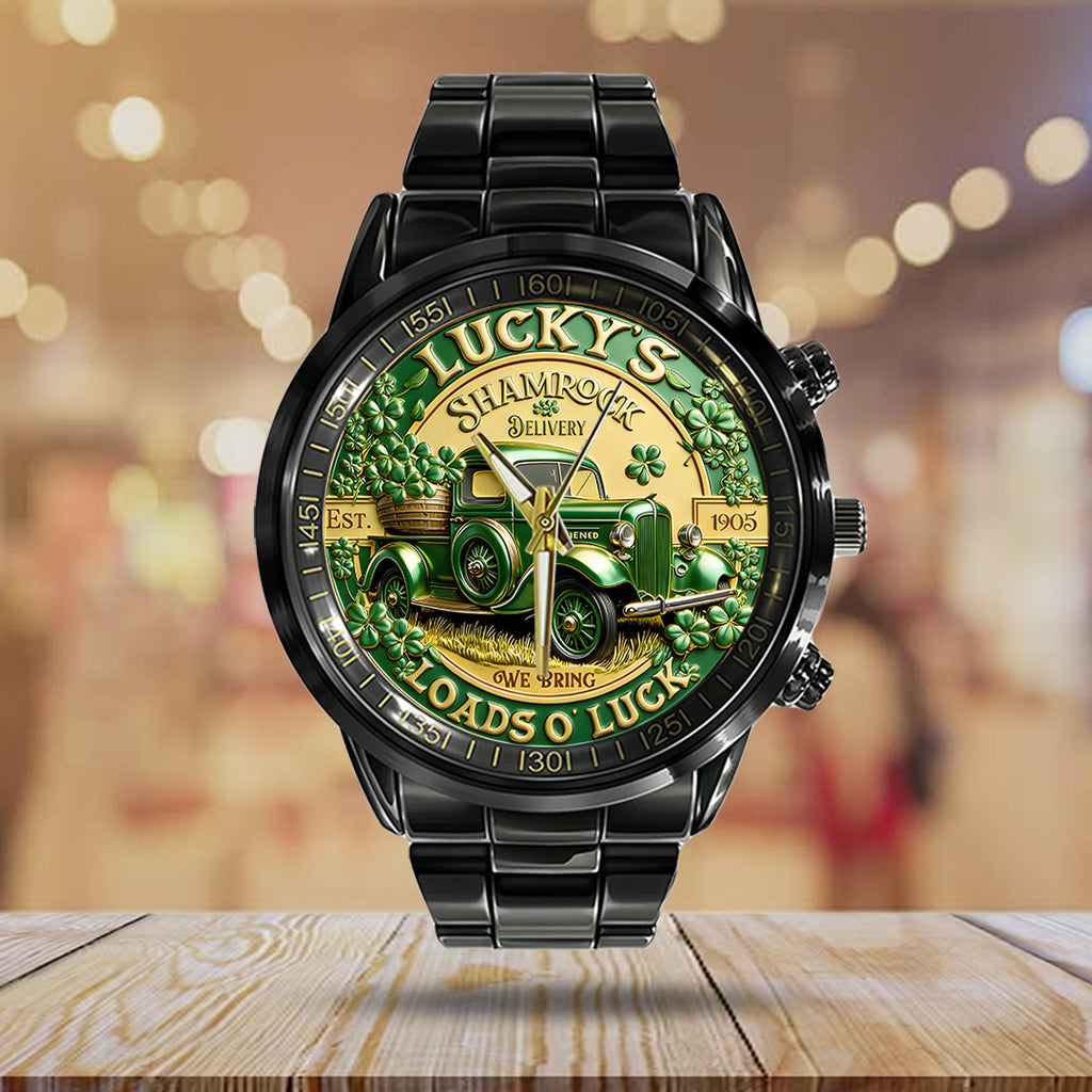 Happy St. Patrick's Day Black Stainless Steel Watch – TANTN20186