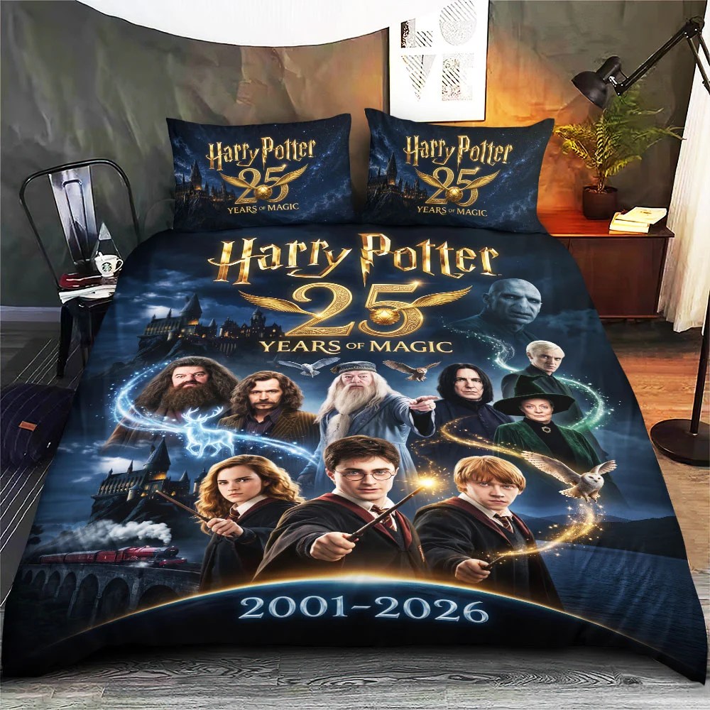 Harry Potter 25th Anniversary 3-Piece Duvet Bedding Set – TMTHU10014