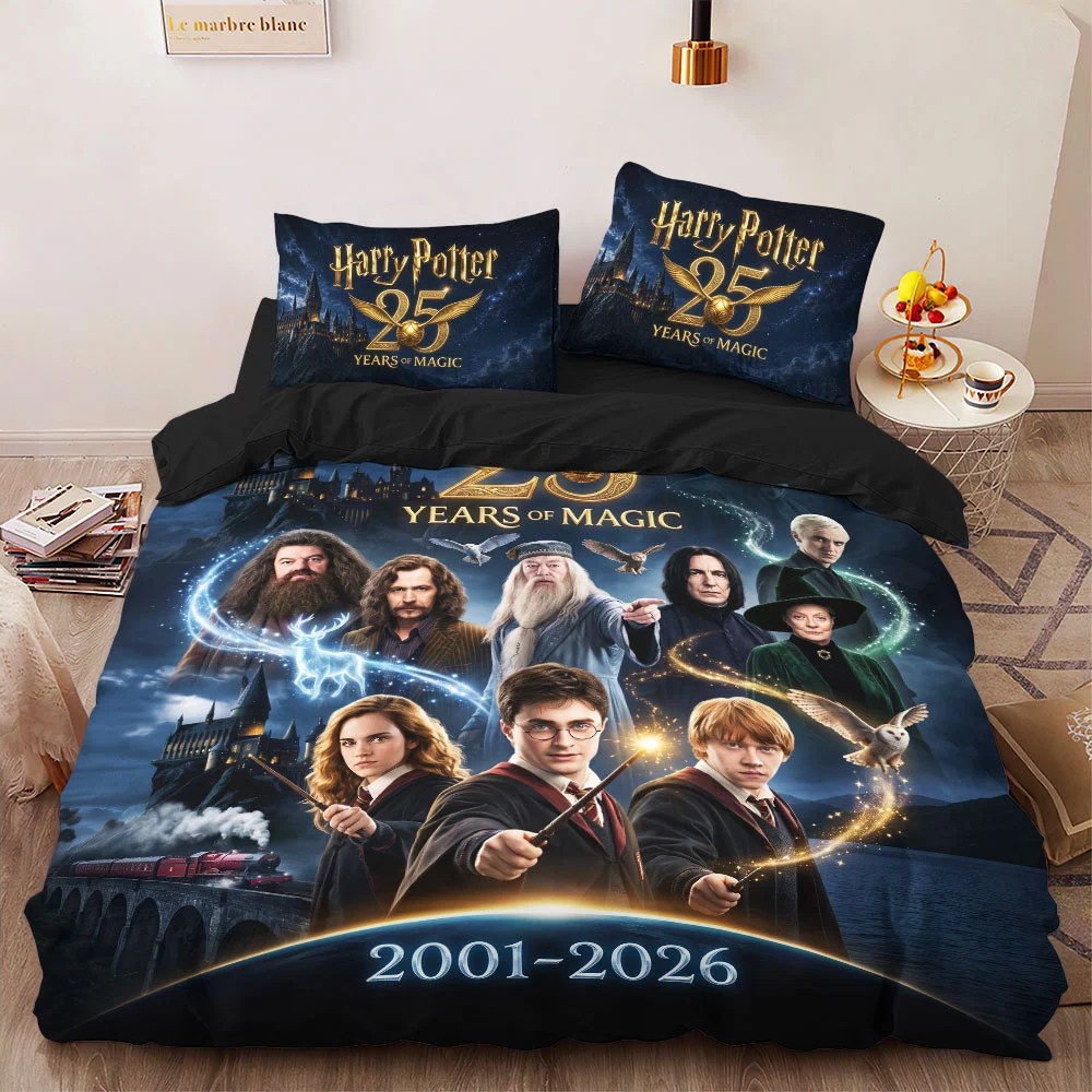 Harry Potter 25th Anniversary 3-Piece Duvet Bedding Set – TMTHU10014
