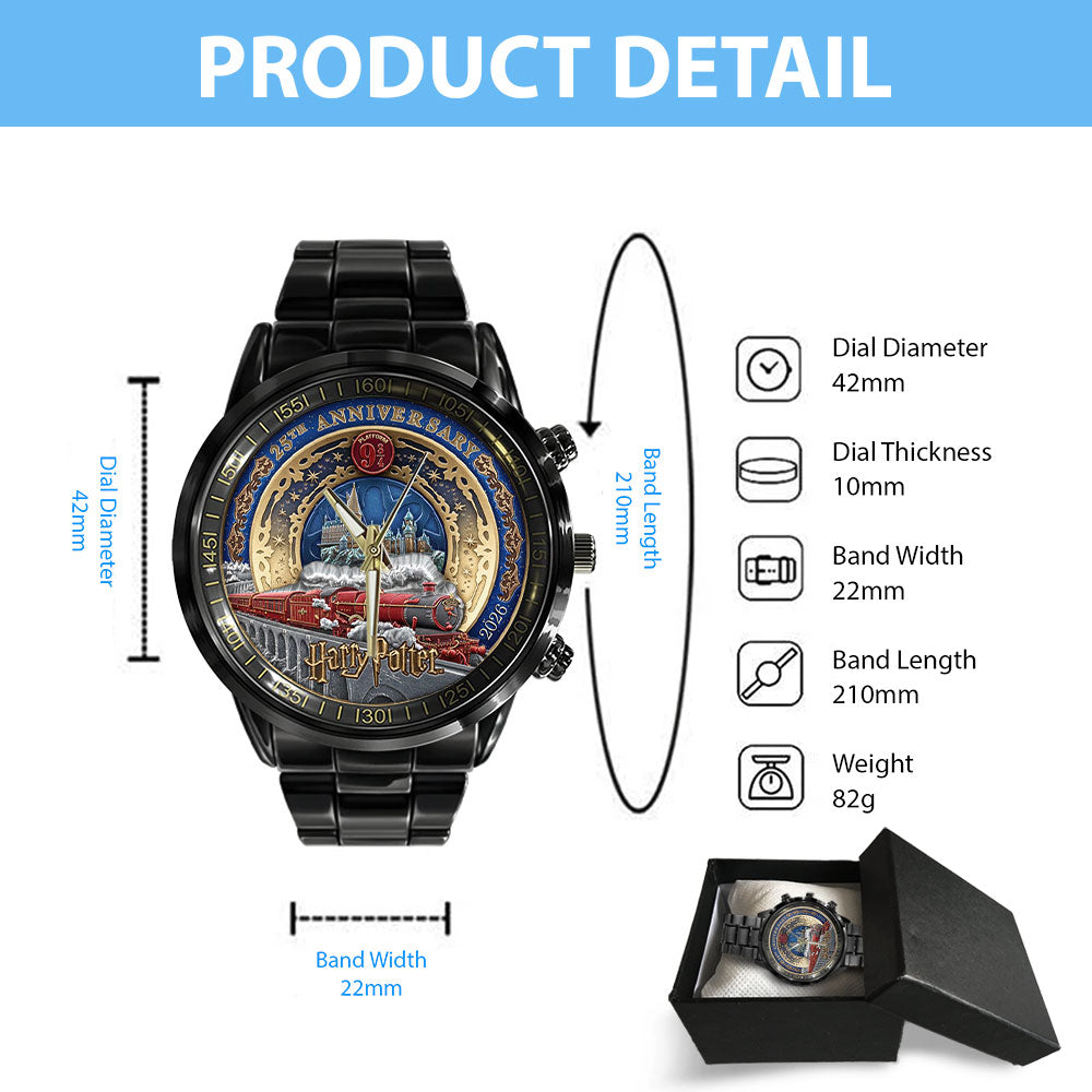 Harry Potter 25th Anniversary Black Stainless Steel Watch – TMTHU2753