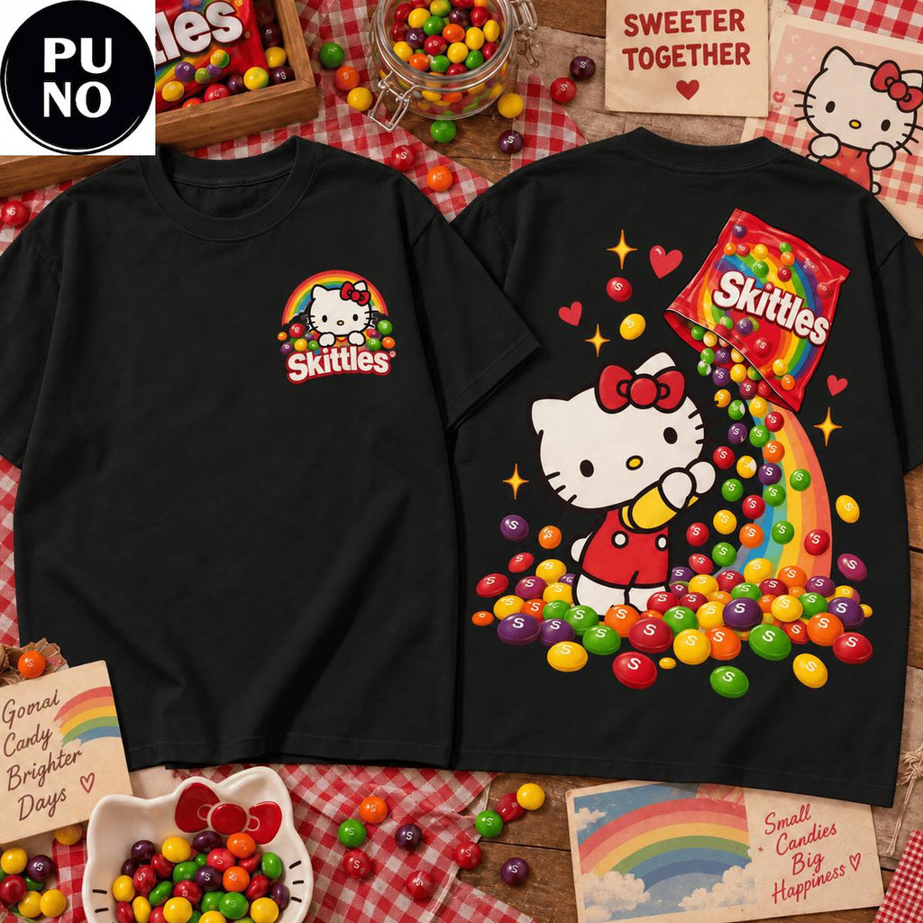 Hello Kitty x Skittles Rainbow Candy Graphic 2026 T-Shirt