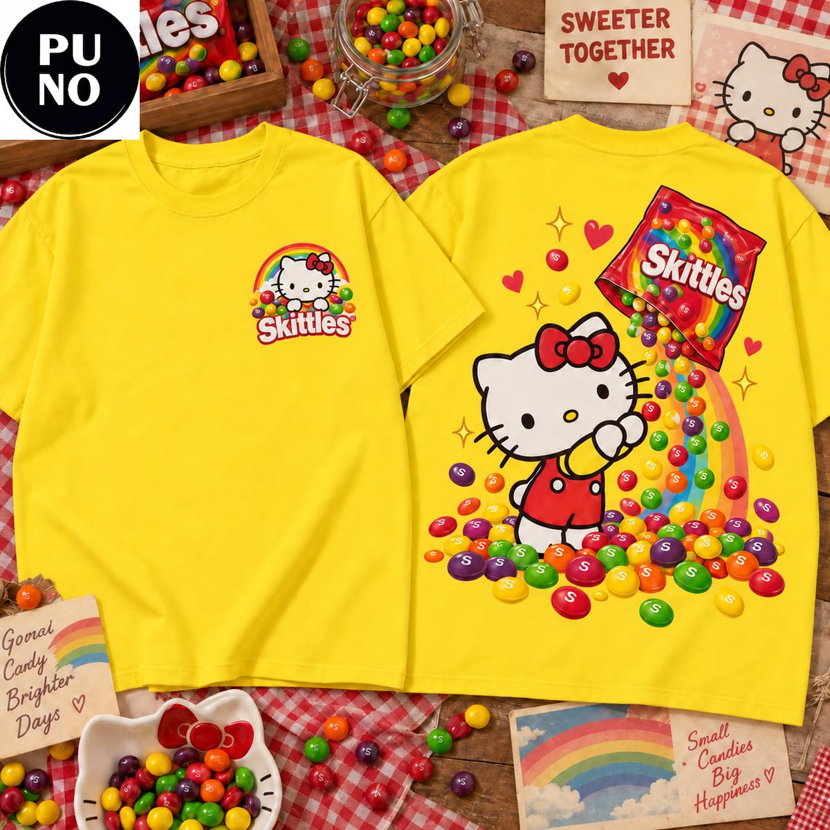 Hello Kitty x Skittles Rainbow Candy Graphic 2026 T-Shirt