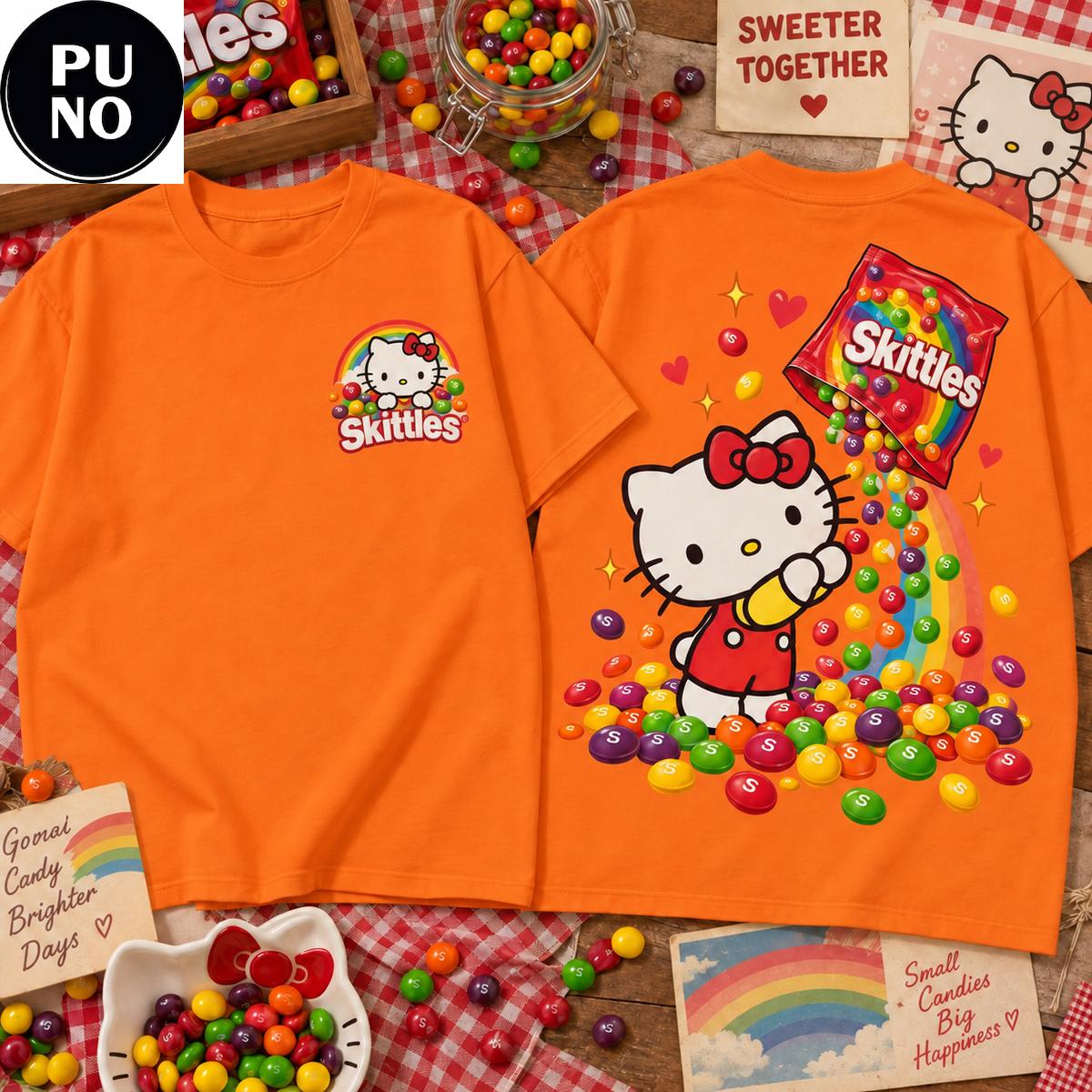 Hello Kitty x Skittles Rainbow Candy Graphic 2026 T-Shirt