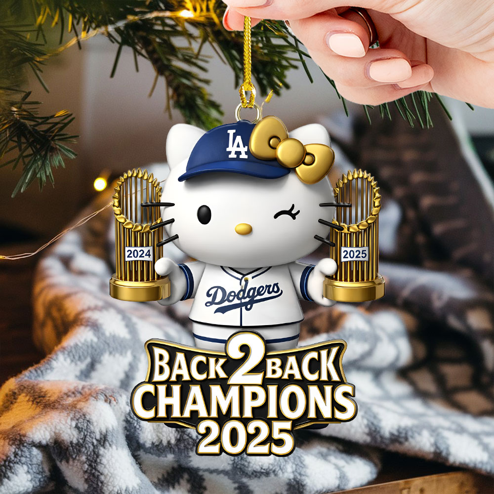 Hello Kitty x Los Angeles Dodgers Custom Shape 2-sided Acrylic Ornament – TMTHU2696
