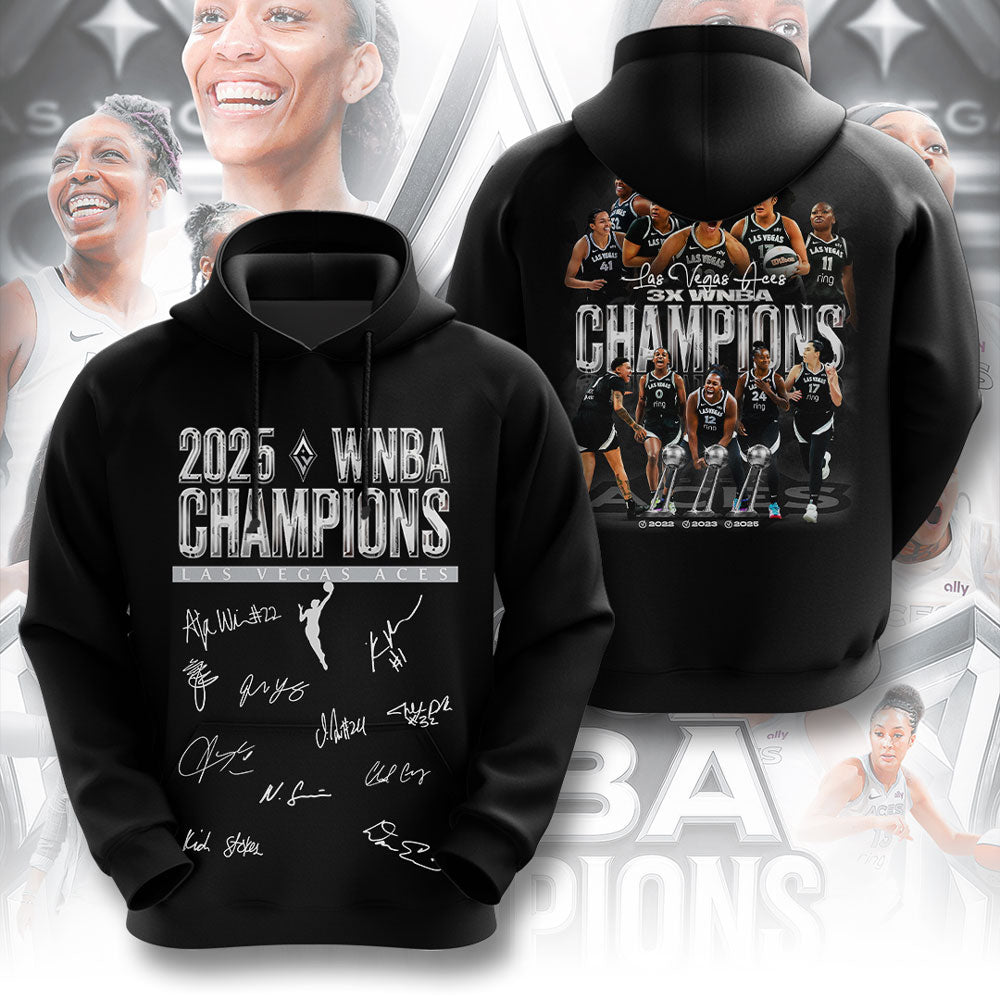 Las Vegas Aces WNBA 2025 Champions 3D Apparel – TMTHU1426