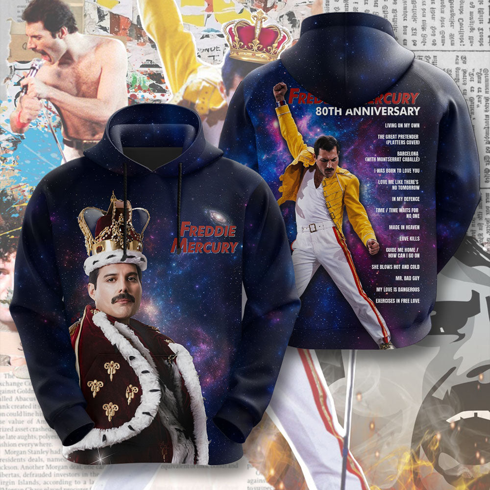 Freddie Mercury 80th Anniversary 3D Apparel – TMTHU6153