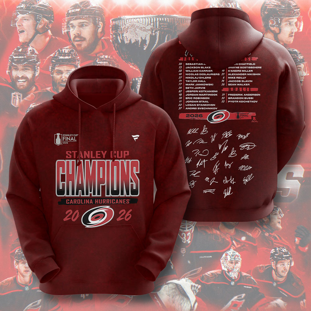 Carolina Hurricanes 2026 Stanley Cup Champions 3D Apparel – TMTHU6912