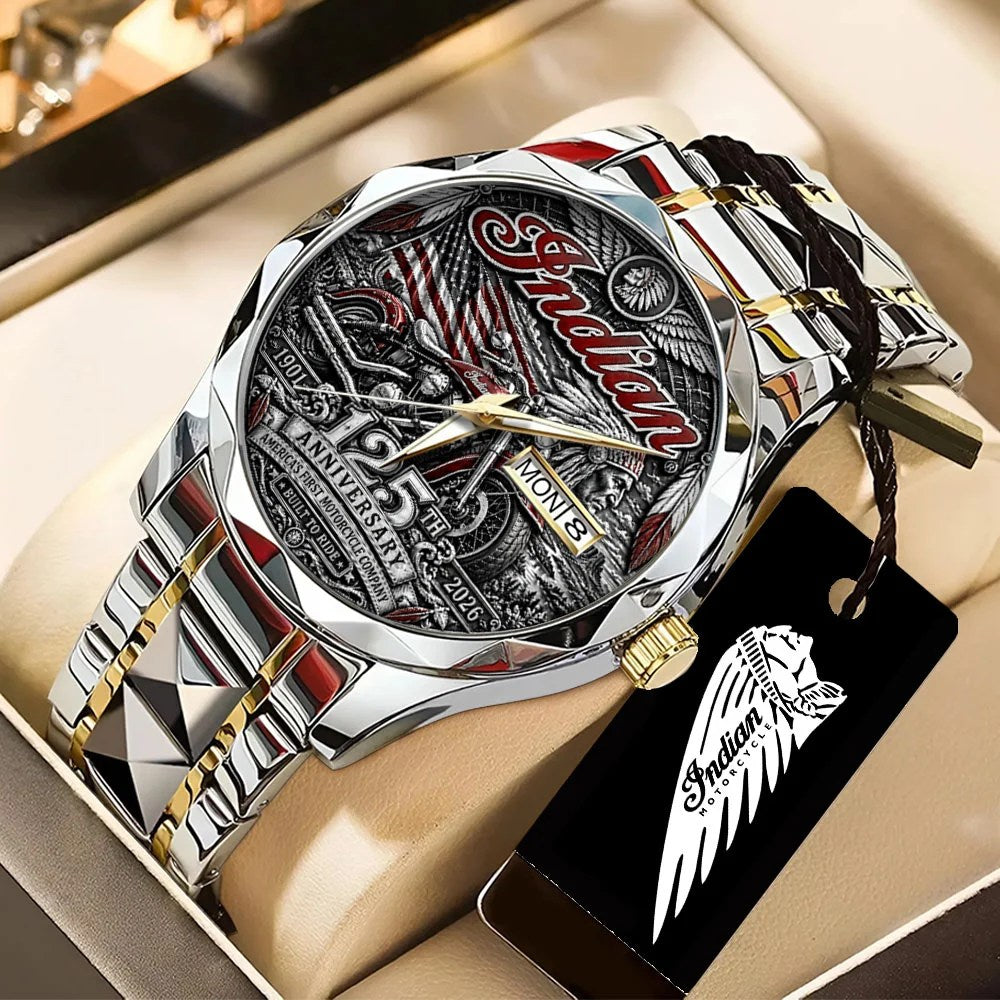 Indian Motorcycle 125th Anniversary 2026 Alloy Luxury Quartz Watch – TANTN26125