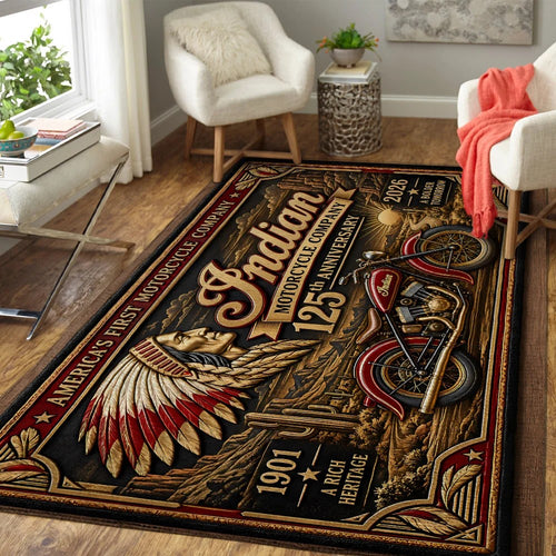 Indian Motorcycle 125th Anniversary 2026 Rectangular Rug – TANTN26247