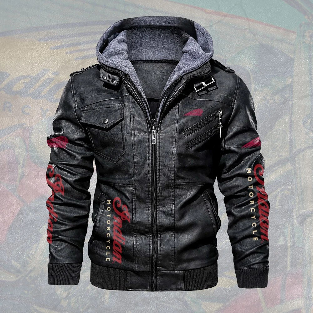 Indian Motorcycle 125th Anniversary 2D Leather Hooded Jacket – TMTHU8761