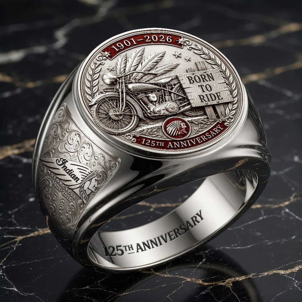 Indian Motorcycle 125th Anniversary 3D Engraved Ring – HOATT20335
