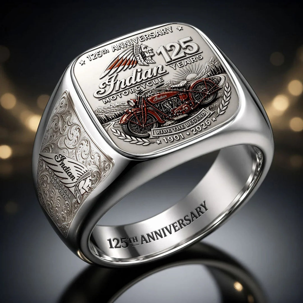 Indian Motorcycle 125th Anniversary 3D Engraved Ring – HOATT20423