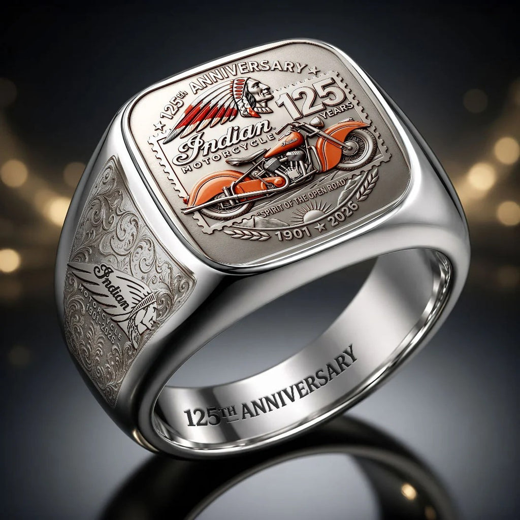 Indian Motorcycle 125th Anniversary 3D Engraved Ring – HOATT20489