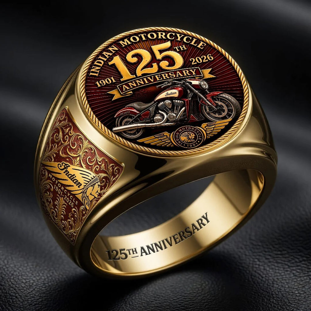 Indian Motorcycle 125th Anniversary 3D Engraved Ring – HOATT20608