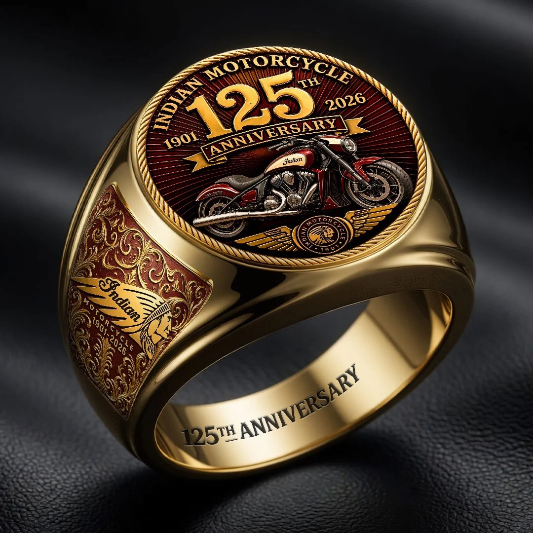 Indian Motorcycle 125th Anniversary 3D Engraved Ring – HOATT20608