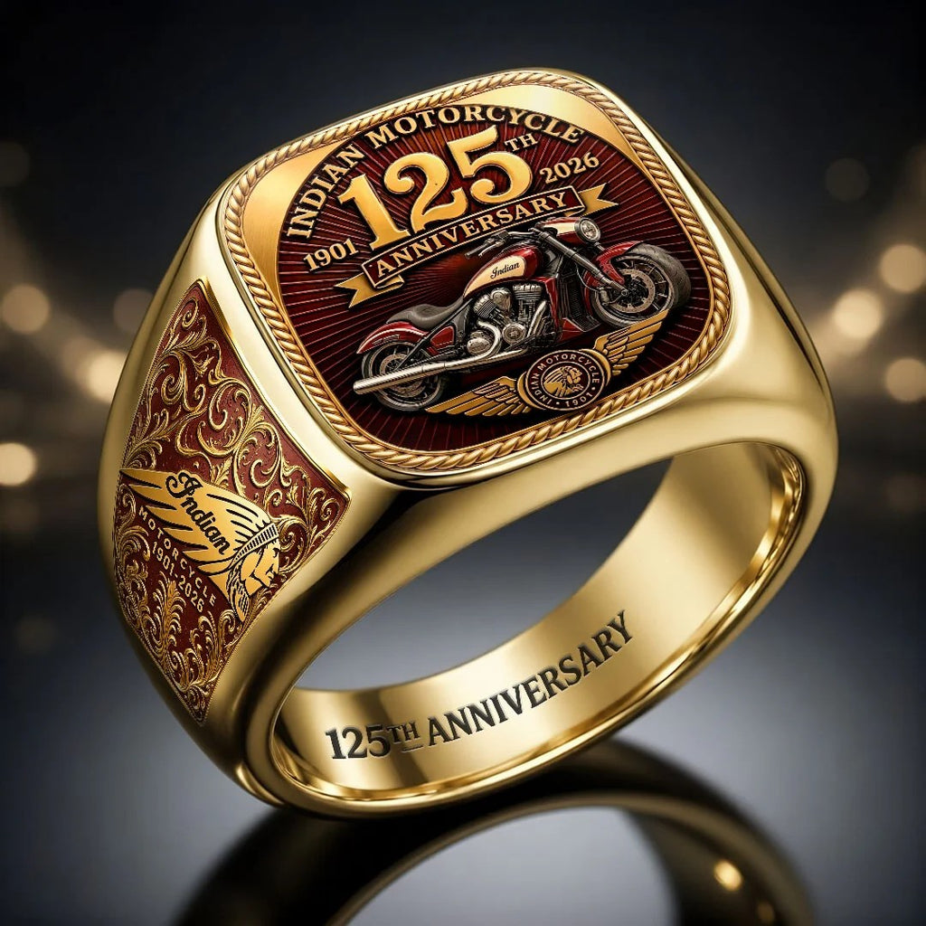 Indian Motorcycle 125th Anniversary 3D Engraved Ring – HOATT20608