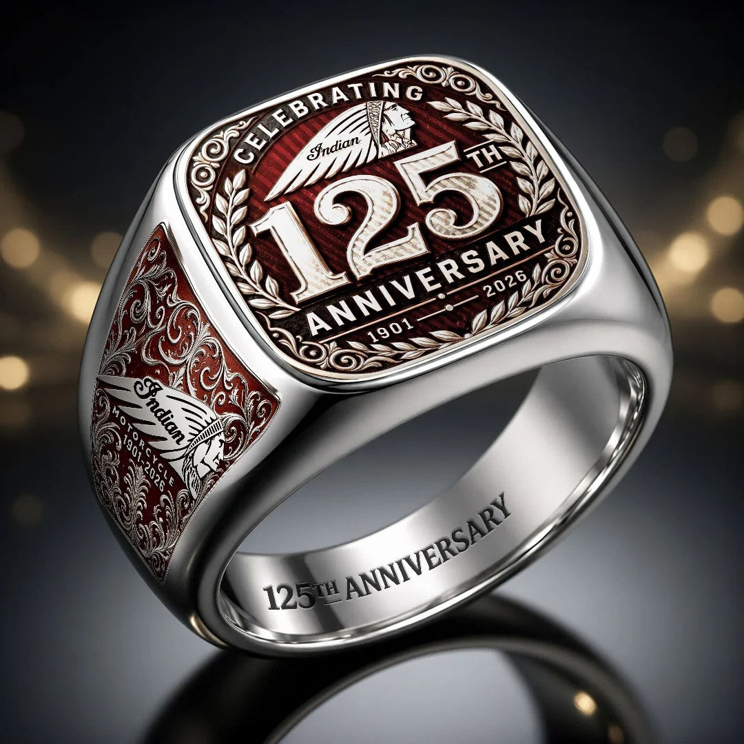 Indian Motorcycle 125th Anniversary 3D Engraved Ring – HOATT20640
