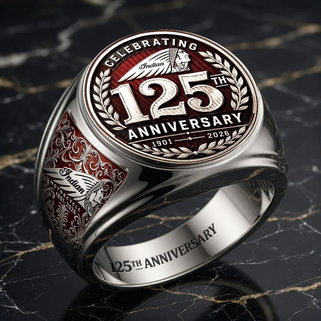 Indian Motorcycle 125th Anniversary 3D Engraved Ring – HOATT20640