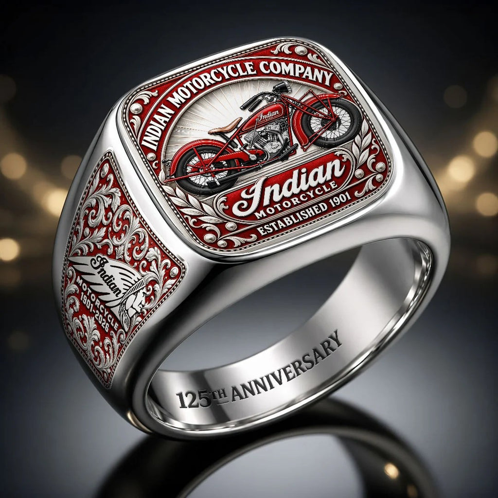 Indian Motorcycle 125th Anniversary 3D Engraved Ring – HOATT21559