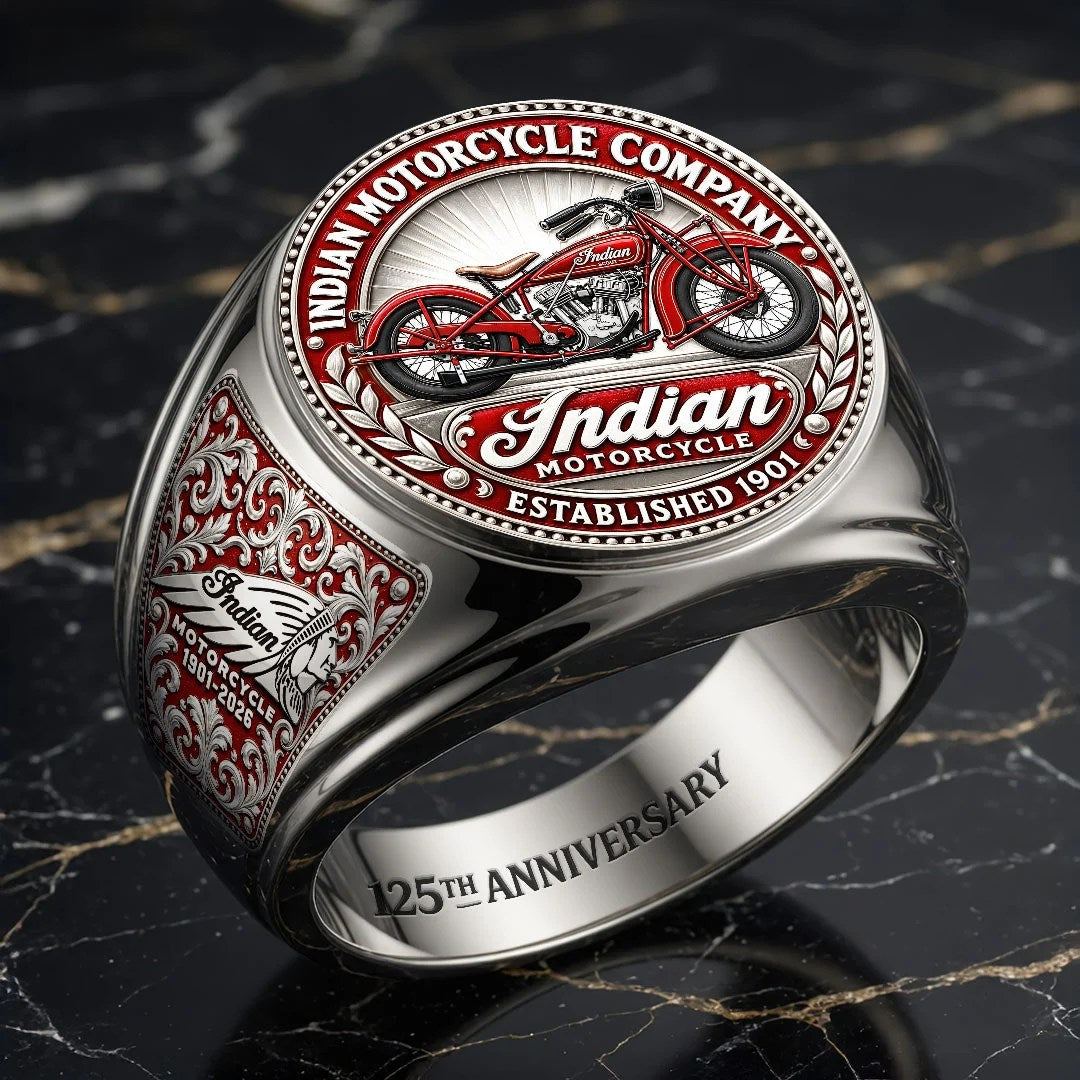 Indian Motorcycle 125th Anniversary 3D Engraved Ring – HOATT21559