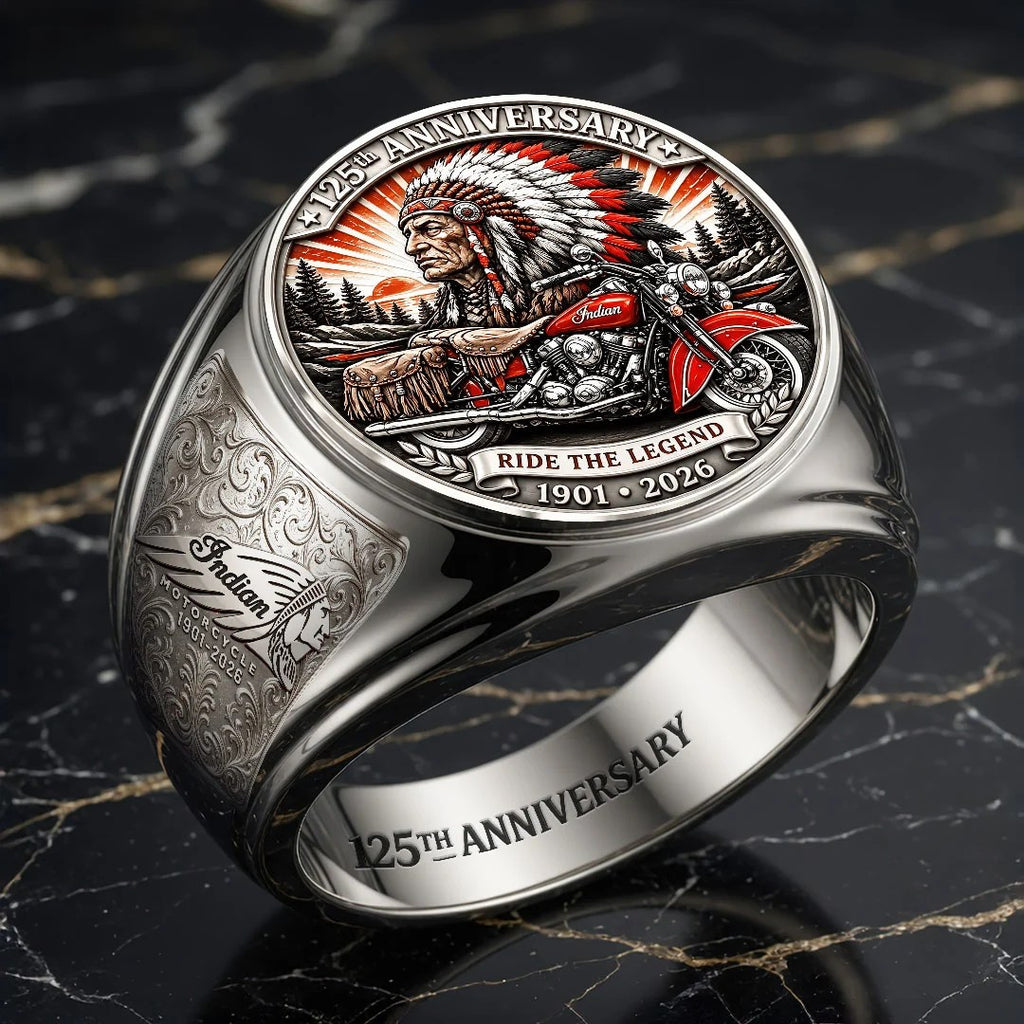 Indian Motorcycle 125th Anniversary 3D Engraved Ring – HOATT26747