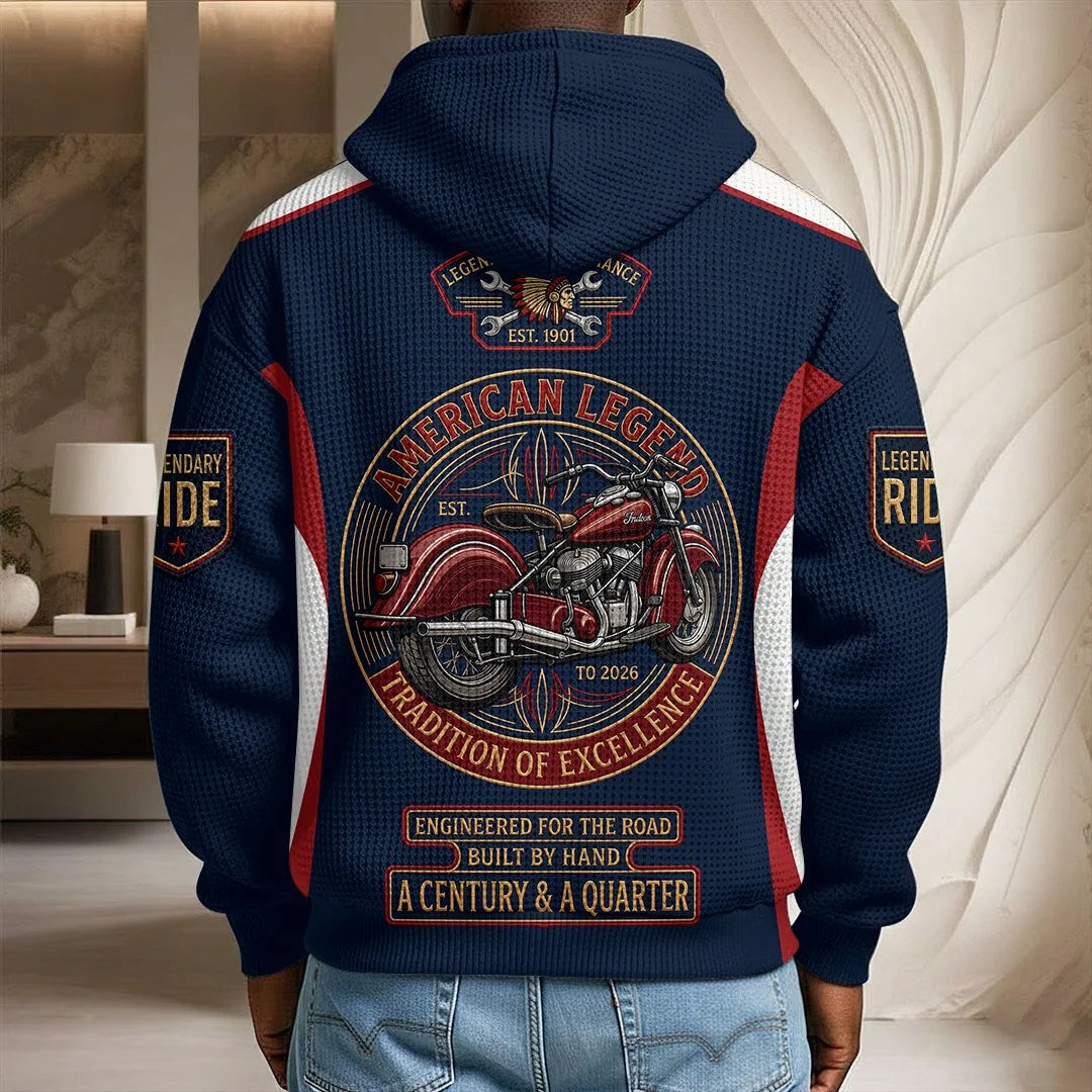 Indian Motorcycle 125th Anniversary 3D Unisex Waffle Hoodie – TMTHU8623